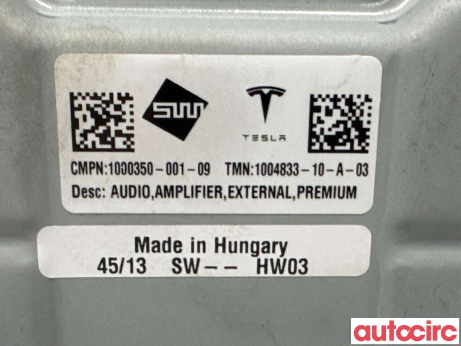 Bilstereo forsterker til Tesla Model S 2013-2016 (Fase 1)  (TESLA|1004833-10-A|)