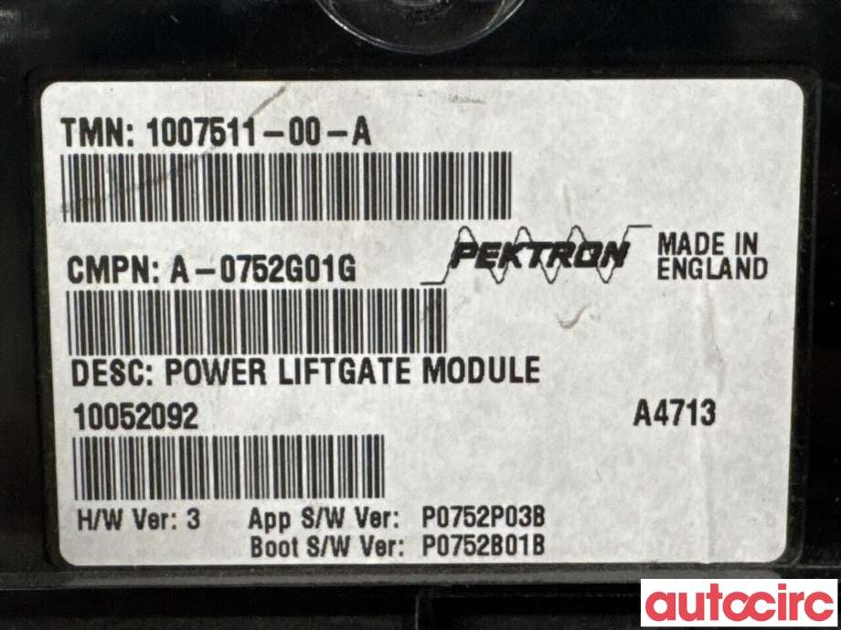 Styreenhet elektrisk bakluke til Tesla Model S 2013-2016 (Fase 1)  (TESLA|1007511-00-A|A-0752G01G)