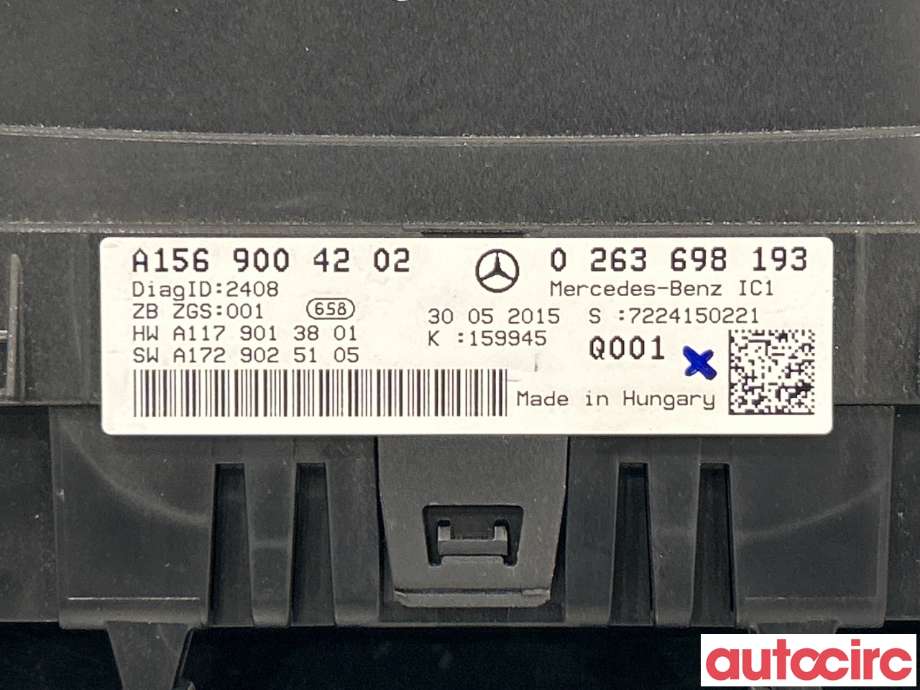 Instrumentpanel til Mercedes GLA 2014-2020 (X156) (X156) (MERCEDES|A1569001703|A1569004202)
