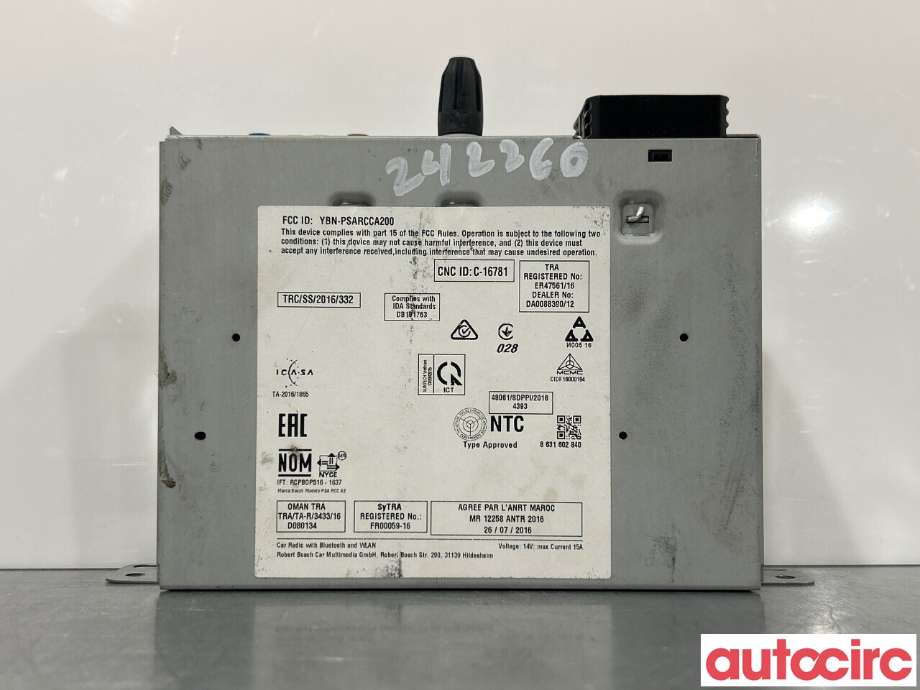 Bilstereo til Peugeot Expert 2016-->> (Type III) (PEUGEOT|1623807380|1620293480|9820250480)