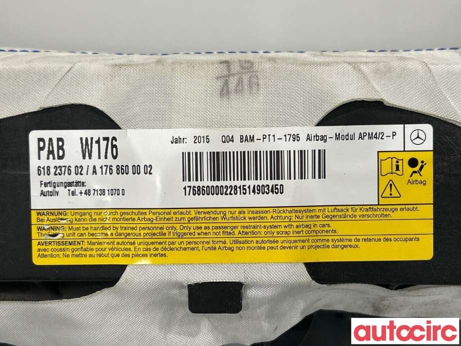 Airbag passasjer til Mercedes GLA 2014-2020 (X156) (X156) (MERCEDES|A1768600002)