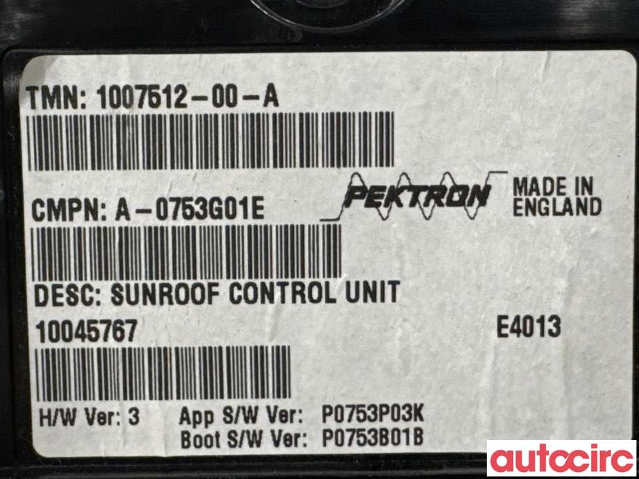 Styreenhet takluke til Tesla Model S 2013-2016 (Fase 1)  (TESLA|1007512-00-A|A-0753G01E)