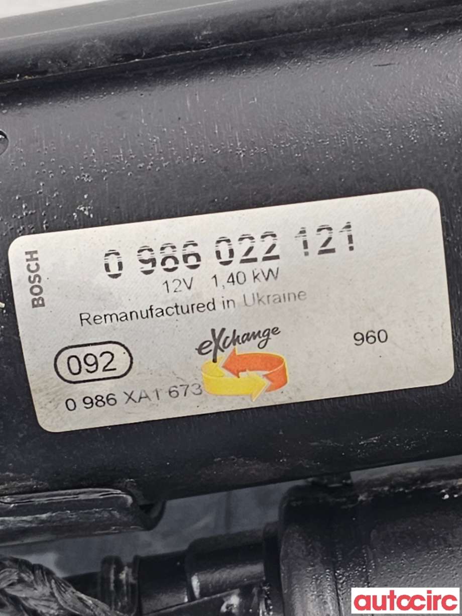 Starter diesel til Ford Fiesta 2008-2012 (Type VI, Fase 1) (FORD|1734633|0986022121)