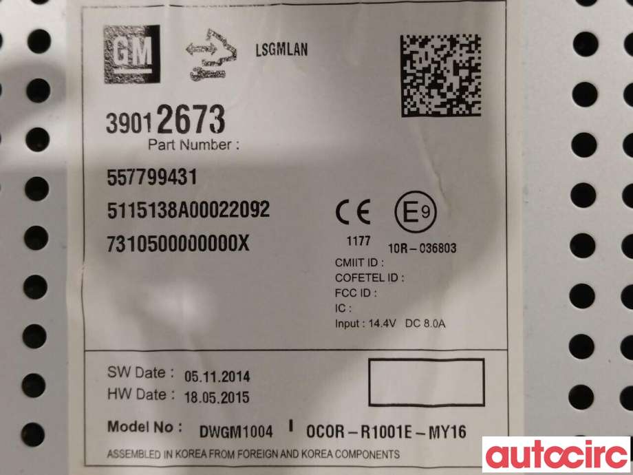 Bilstereo til Opel Corsa E 2015-2019 (OPEL|39113074|39012673)