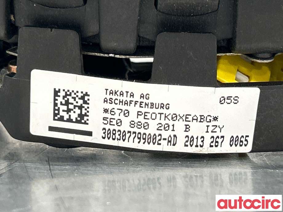 Airbag rattpute til Škoda Octavia 2013-2016 (Type III, Fase 1) (SKODA|5E0880201B||6V0880201AF)