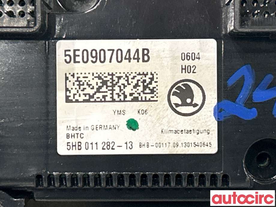 Varmeapparat betjening til Škoda Octavia 2013-2016 (Type III, Fase 1)  (SKODA|5E0907044B|)