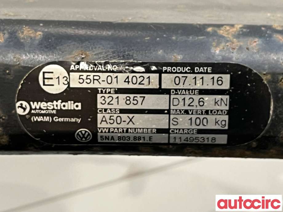 Hengerfeste til VW Tiguan 2016-2020 (Type II, Fase 1) (VOLKSWAGEN|5NA803881P|5NA803881E)