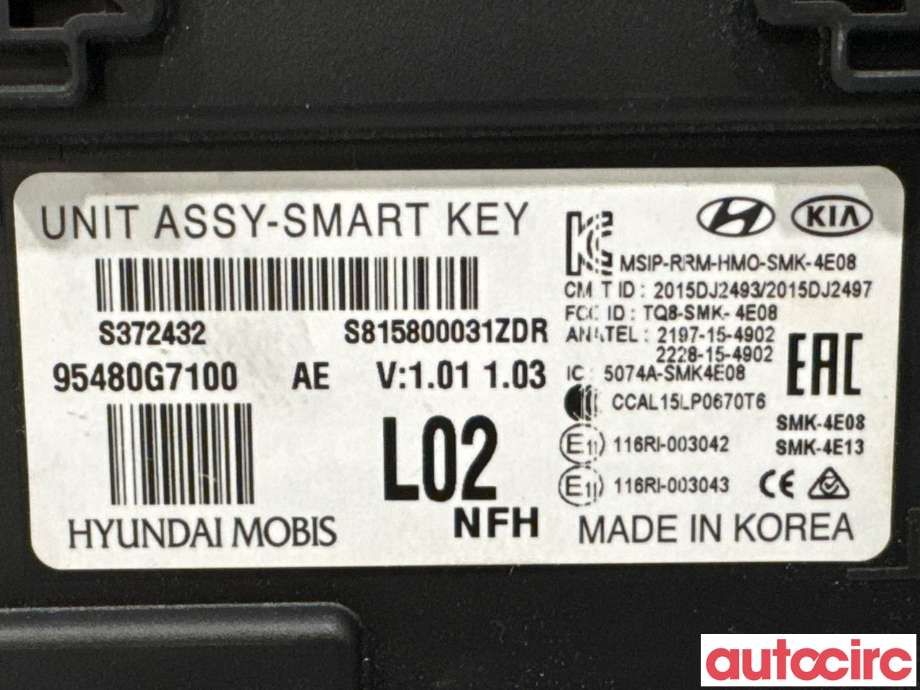 Styreenhet nøkkelfri/keyless til Hyundai Ioniq Electric 2016-2019 (Fase 1)  (HYUNDAI|95480G7100|)