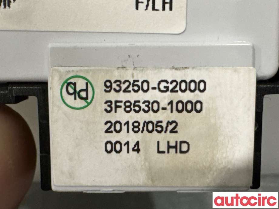 Bryterpanel førersete til Hyundai Ioniq Electric 2016-2019 (Fase 1) (HYUNDAI|93250G20004X||93250-G2000)