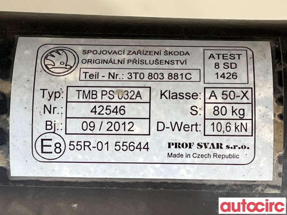 Hengerfeste til Škoda Superb 2008-2015 (Type II) (SKODA|3T0092155|42546|3T0803881C)