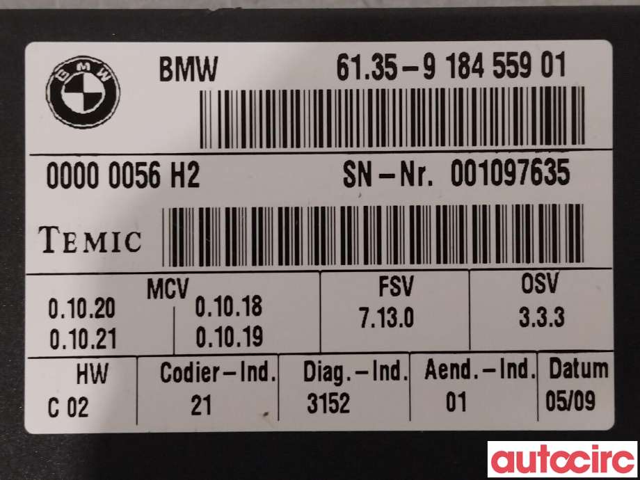 Styreenhet sete til BMW X6 2008-2014 (E71/E72) (E71/E72) (BMW|61359196934|61359184559)