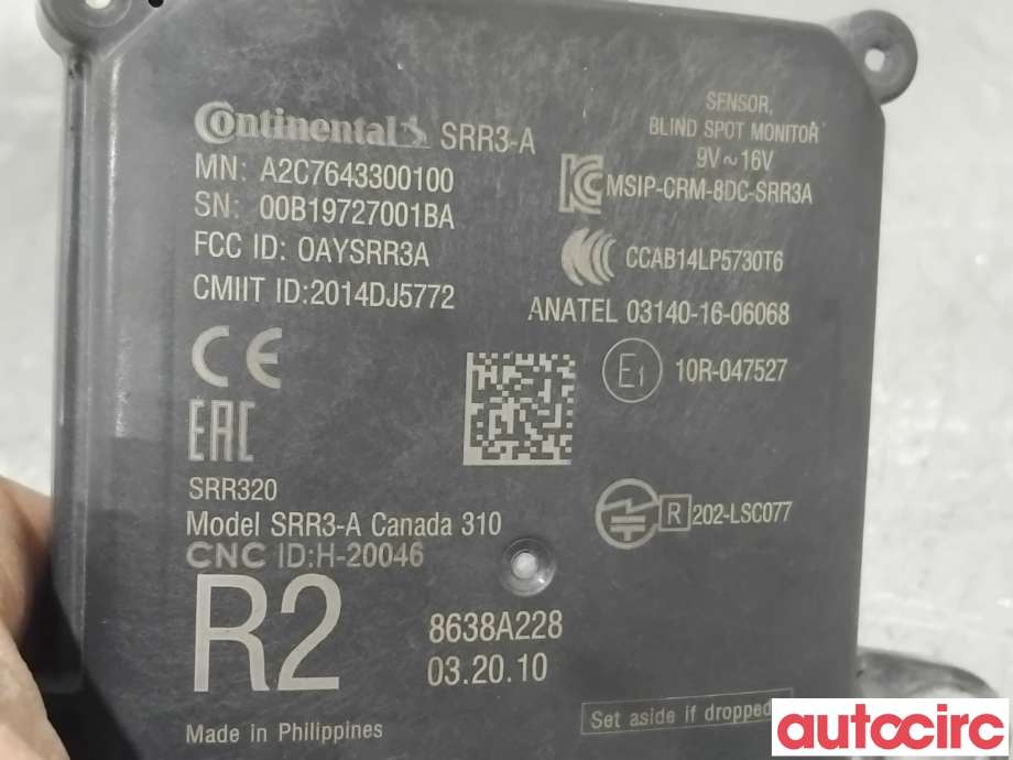 Sensor radar til Mitsubishi Outlander 2015-->> (Type III, Fase 2)  (MITSUBISHI|8638A228|A2C7643300100)