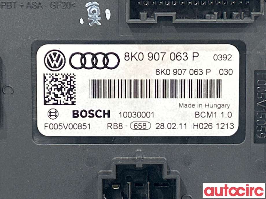 Styreenhet comfort (BCM) til Audi A4 2007-2014 (Type IV) (B8) (B8) (AUDI|8K0907063BE|8K0907063P)