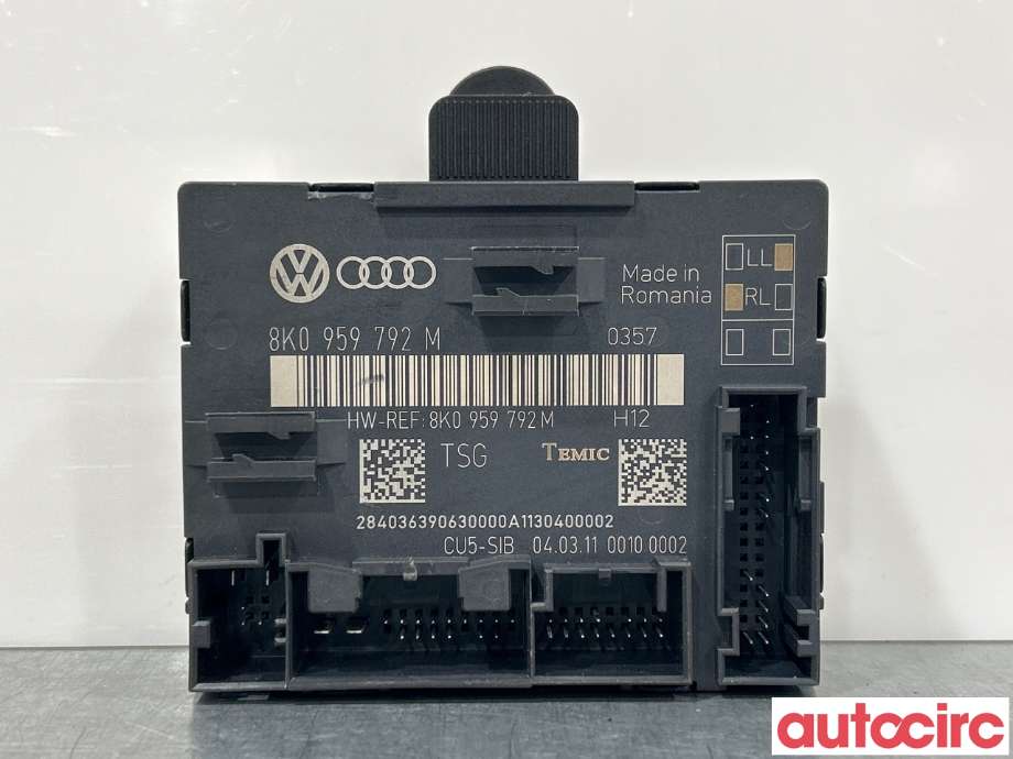 Styreenhet dør venstre foran til Audi A4 2007-2014 (Type IV) (B8) (B8) (AUDI|8K0959792M)