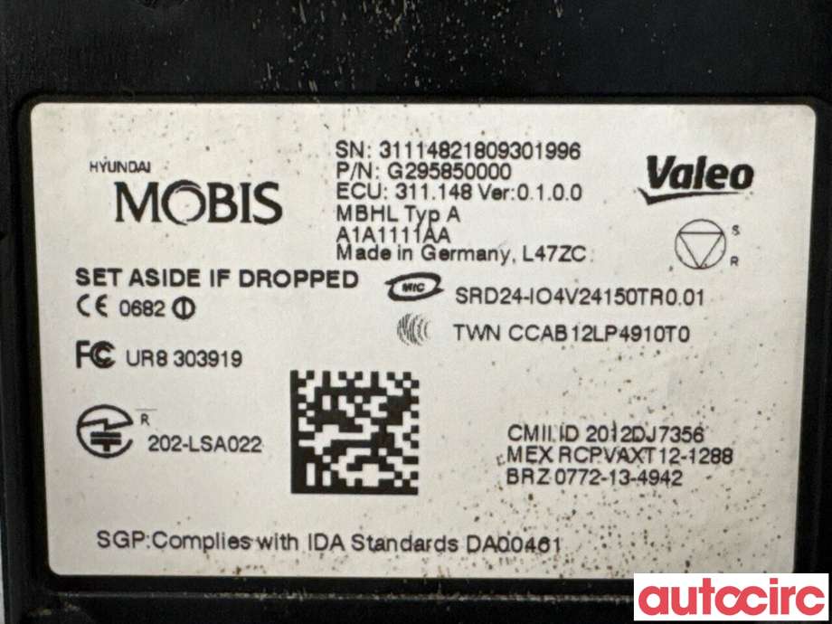 Sensor radar til Hyundai Ioniq Electric 2016-2019 (Fase 1)  (HYUNDAI|95811G2000||G295850000)