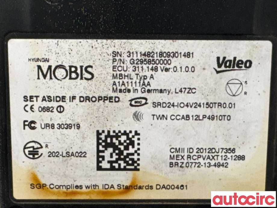 Sensor radar til Hyundai Ioniq Electric 2016-2019 (Fase 1)  (HYUNDAI|95821G2000||G295850000)