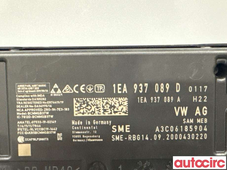 Styreenhet comfort (BCM) til VW ID.3 2020-->> (VOLKSWAGEN|1EA937089AA|A3C06185904|1EA937089D)