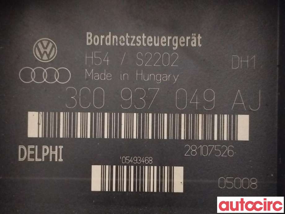 Styreenhet diverse til VW Golf, Plus/Cross 2005-2009 (Fase 1)  (VOLKSWAGEN|3C0937049AJ|)