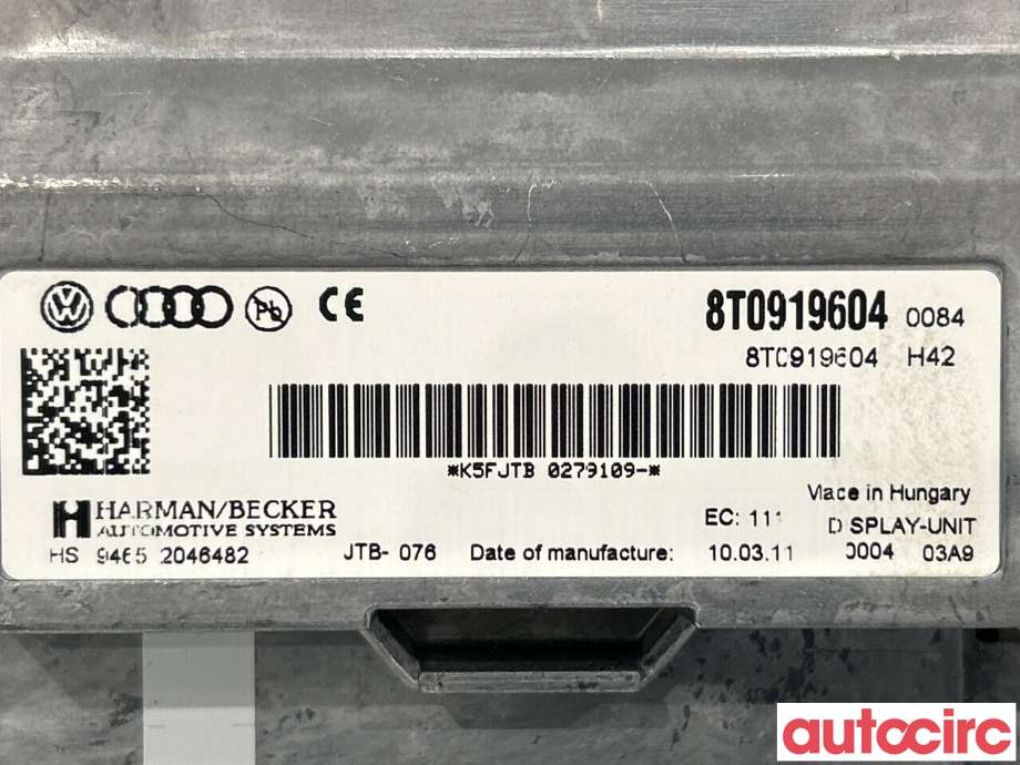 Instrument kjørecomputer til Audi A4 2007-2014 (Type IV) (B8) (B8) (AUDI|8T0919604B|8T0919604)