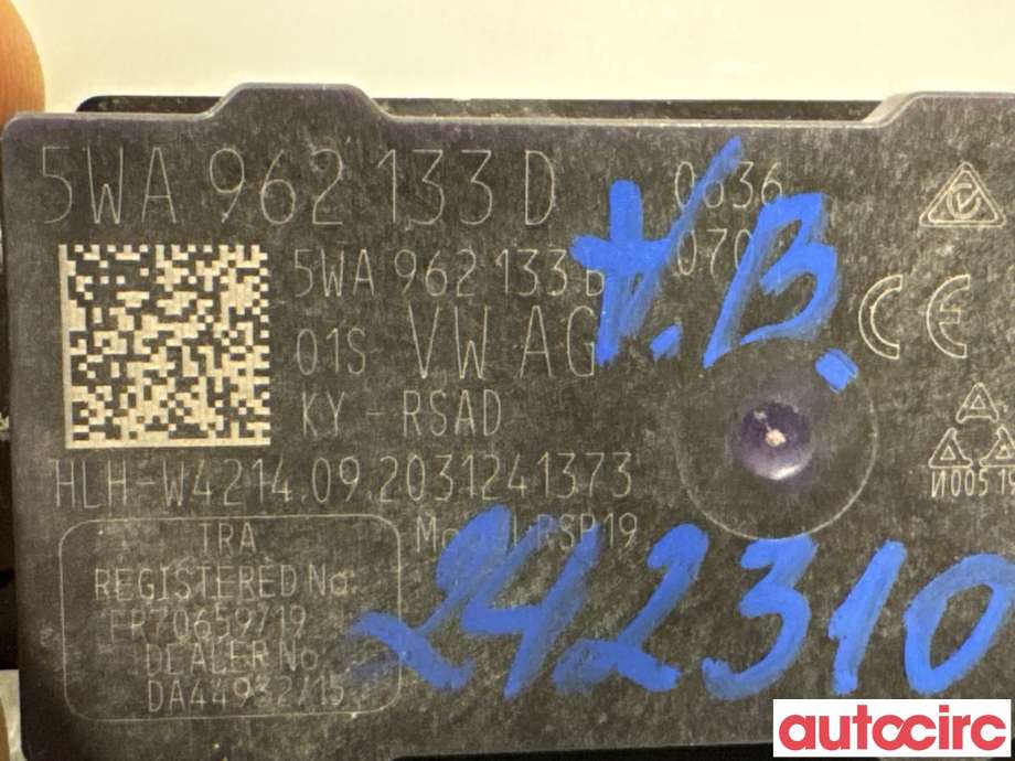 Diverse deler til VW ID.3 2020-->>  (VOLKSWAGEN|5WA962133D|RSB19)