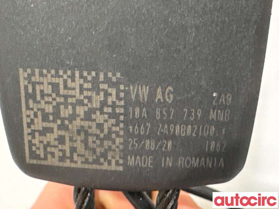 Sikkerhetsbeltelås baksete til VW ID.3 2020-->> (VOLKSWAGEN|10A857739|)