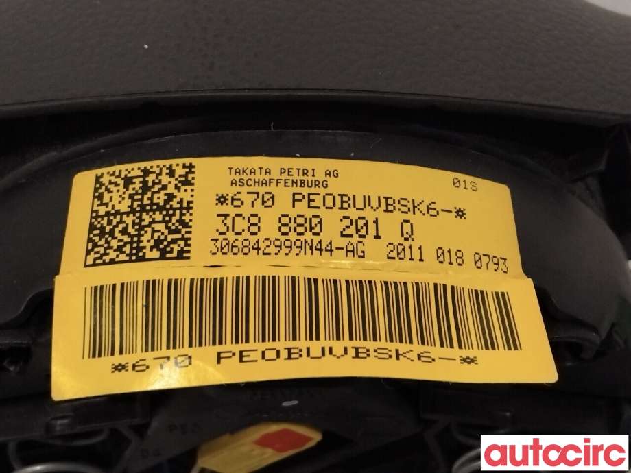 Airbag rattpute til VW Golf VI 2008-2012 (VOLKSWAGEN|5N0880201F|306842999N44-AG|3C8880201Q)