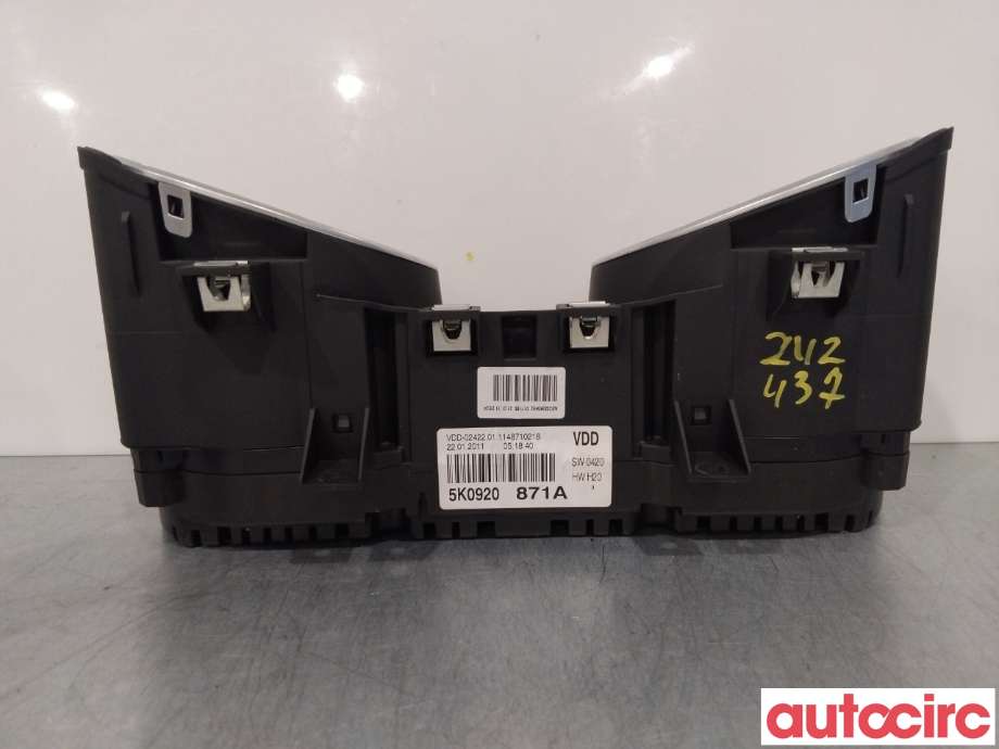 Instrumentpanel til VW Golf VI 2008-2012  (VOLKSWAGEN|5K0920871A|VDD-02422-01|5K0920871AX)