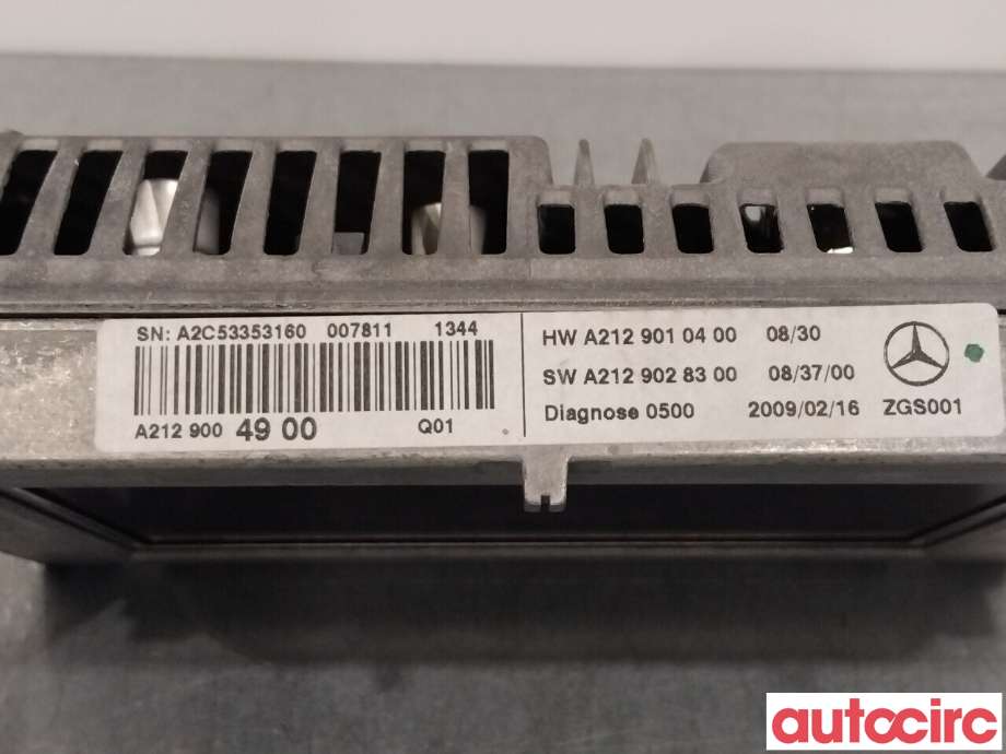 Multimedia display (MCU - Media Controller Unit) til Mercedes E-Klasse 2009-2013 (Fase 1) (W212) (W212) (MERCEDES|A2129004900|A2C53353160)