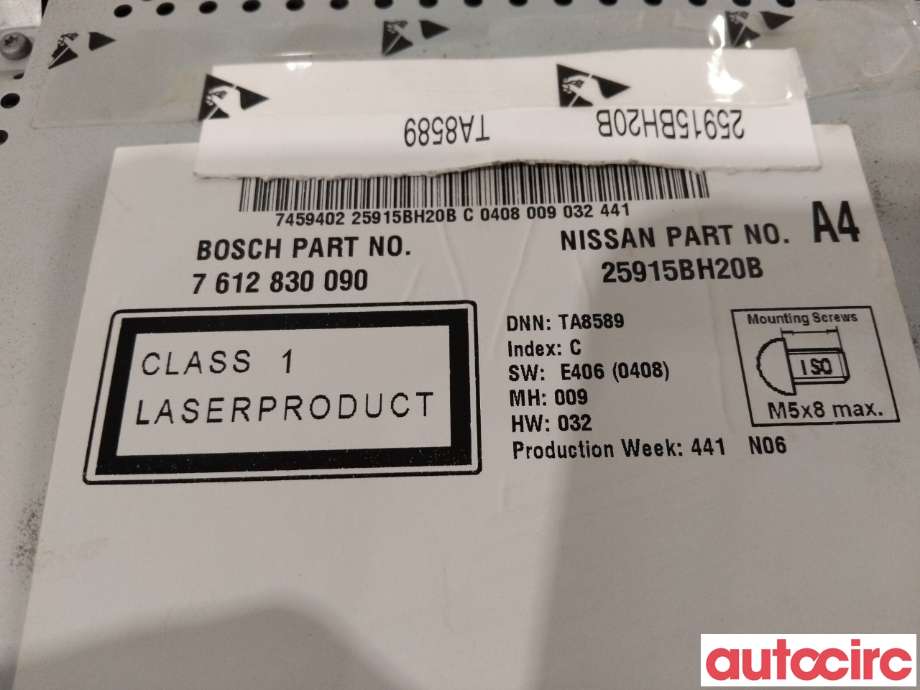 Bilstereo navigasjon til Nissan Juke 2010-2014 (Fase 1)  (NISSAN|25915BH20B|7612830090)
