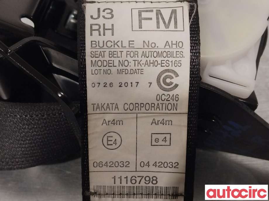 Sikkerhetsbelte bak høyre til Subaru Forester 2013-2019 (Type IV)  (SUBARU|64660SG041VH|1116798)
