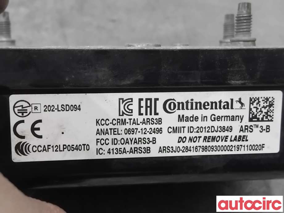 Sensor radar til Mitsubishi Outlander 2015-->> (Type III, Fase 2)  (MITSUBISHI|8638A210|0697-12-2496)