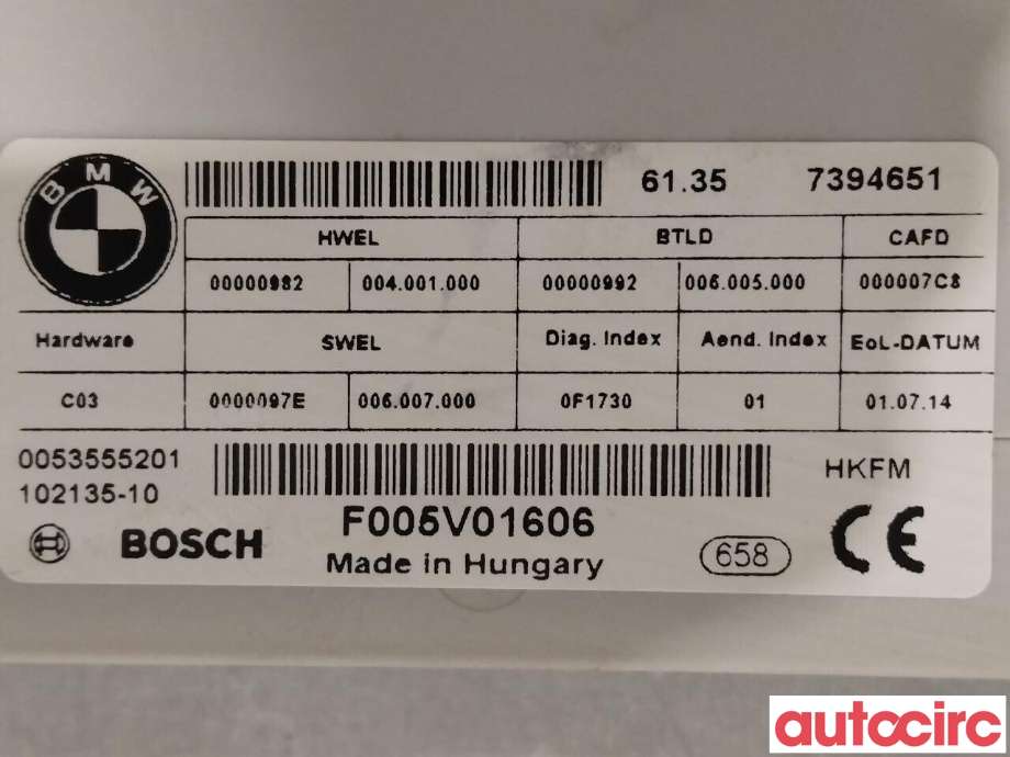 Styreenhet elektrisk bakluke til BMW 5-Serie 2010-2017 (F10/F11) (F10/F11) (BMW|61357394651)