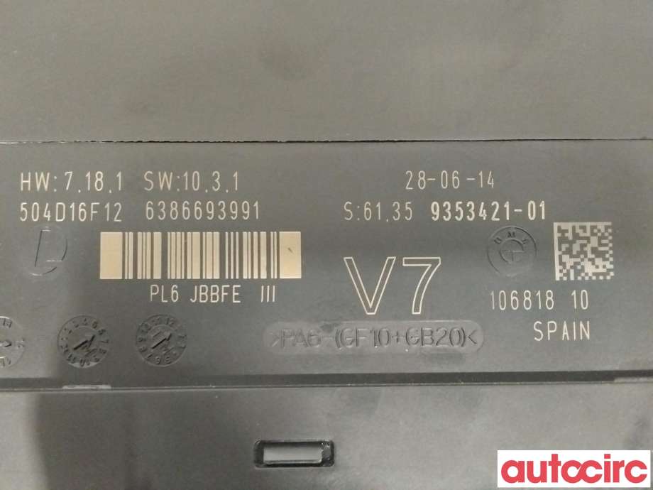 Styreenhet diverse til BMW 5-Serie 2010-2017 (F10/F11) (F10/F11) (BMW|61356992418|61359353421)