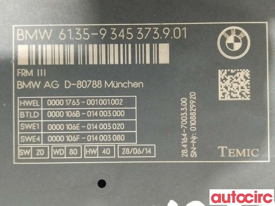 Styreenhet diverse til BMW 5-Serie 2010-2017 (F10/F11) (F10/F11) (BMW|61356992947|61359345373)