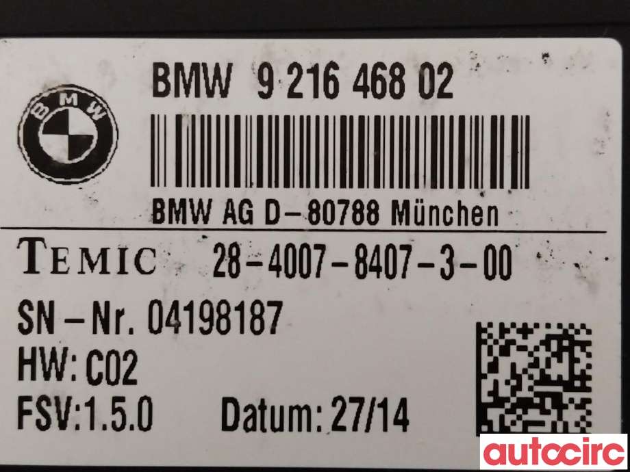 Styreenhet sete til BMW 5-Serie 2010-2017 (F10/F11) (F10/F11) (BMW|61357490465|921646802)