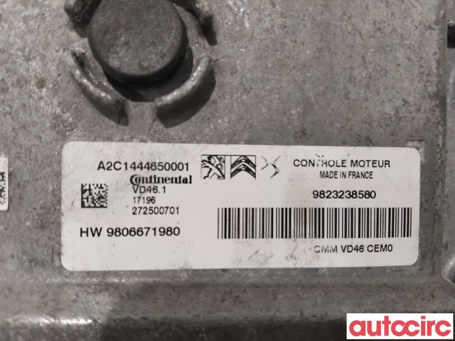 Styreenhet motor til Peugeot 308 2013-2021 (Type II)  (PEUGEOT|1677636880|A2C1444650001|9823238580)