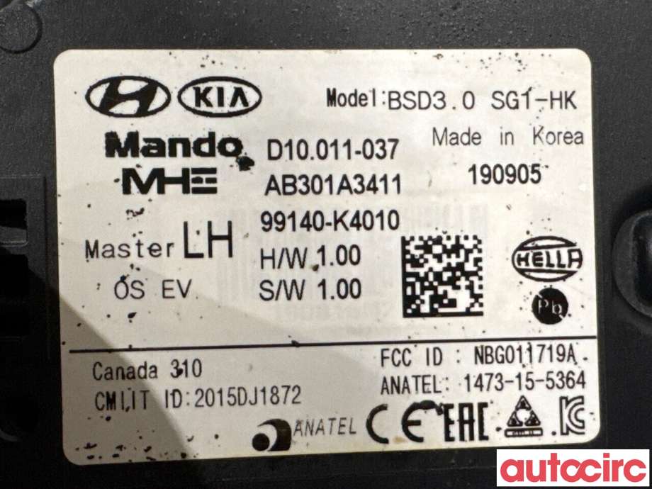 Sensor radar til Hyundai Kona 2017-2021 (Type I, Fase 1)  (HYUNDAI|99140K4010|AB301A3411|99140-K4010)