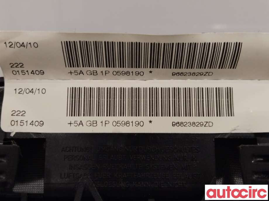 Airbag rattpute til Citroën C4 2004-2011 (Type I)  (CITROEN|4112KF|96823829ZD)
