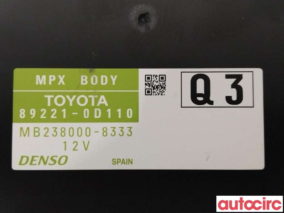 Styreenhet diverse til Toyota Yaris 2012-2014 (Type III, Fase 1)  (TOYOTA|892200D050|89221-0D110)