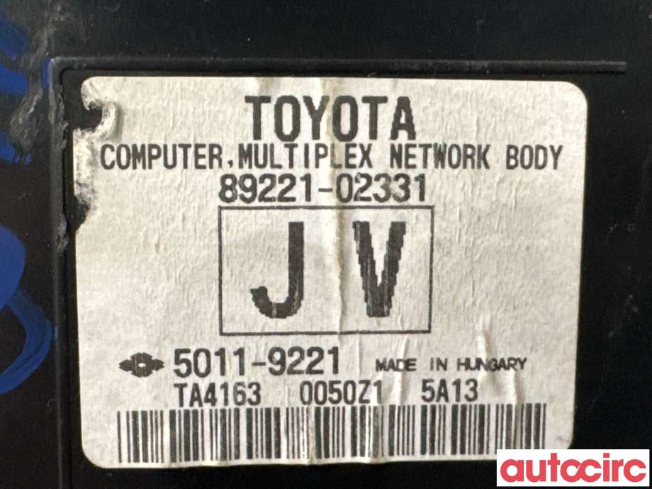 Styreenhet comfort (BCM) til Toyota Auris 2015-2019 (Type II, Fase 2)  (TOYOTA|8922002021|5011-9221|89221-02331)