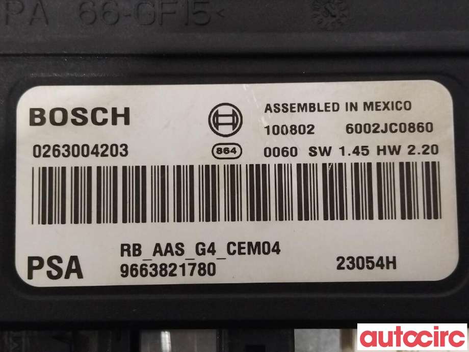 Styreenhet parkering til Peugeot RCZ 2010-2015  (PEUGEOT|6590NT|9663821780)