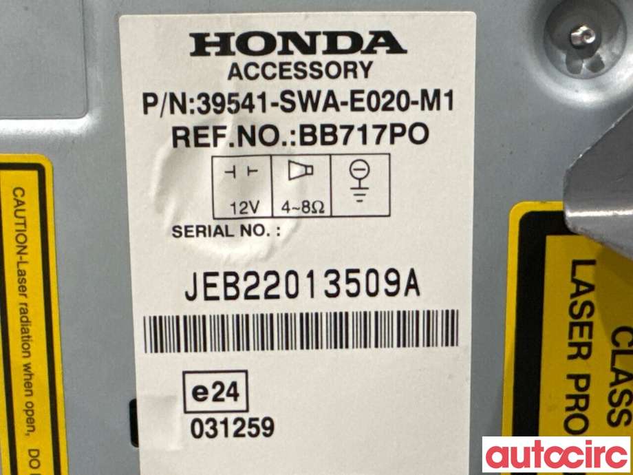 Bilstereo til Honda CR-V 2007-2012 (Type III) (HONDA|39540-SWA-E02|BB717P0|39541-SWA-E020-M1)