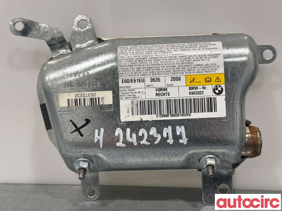 Airbag sidepute høyre til BMW 5-Serie 2003-2010 (E60/E61) (E60/E61) (BMW|72126963022||6963022)