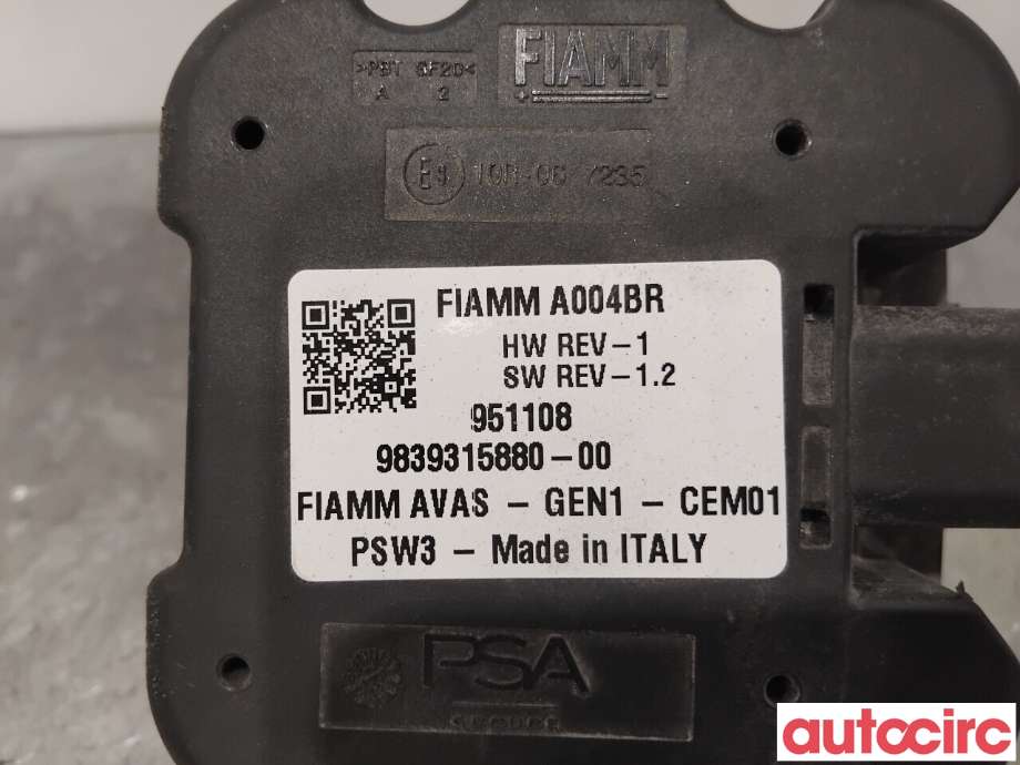 Høyttaler motorlyd, AVAS (Acoustic Vehicle Alerting System) til Peugeot 208 2019-->> (Type II)  (PEUGEOT|9839315880|)