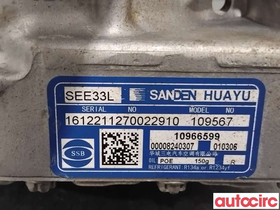 Aircondition kompressor til MG MG4 2022-->>  (MG|10966599|109567)