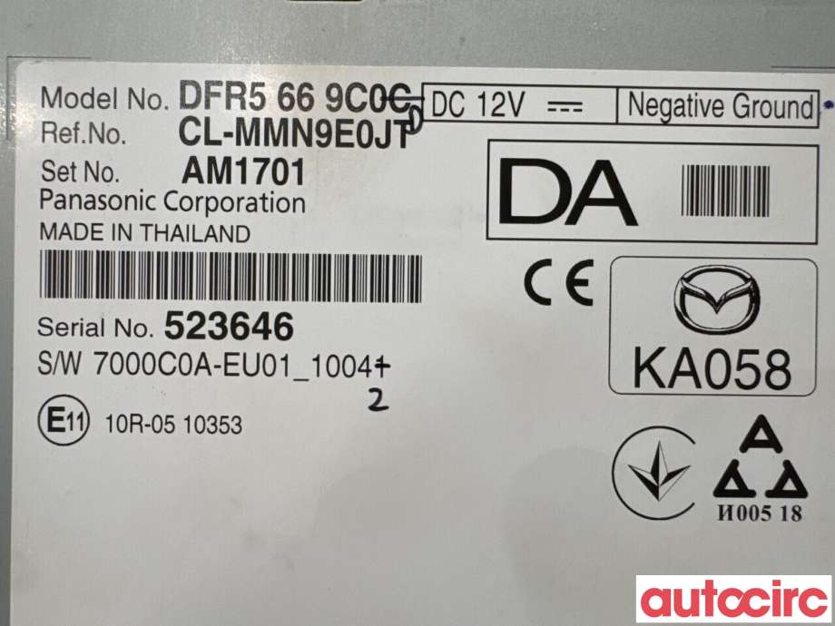 Bilstereo navigasjon til Mazda CX-30 2020-->>  (MAZDA|DFR5-66-9C0M|CL-MMN9E0JT|DFR5669C0C)