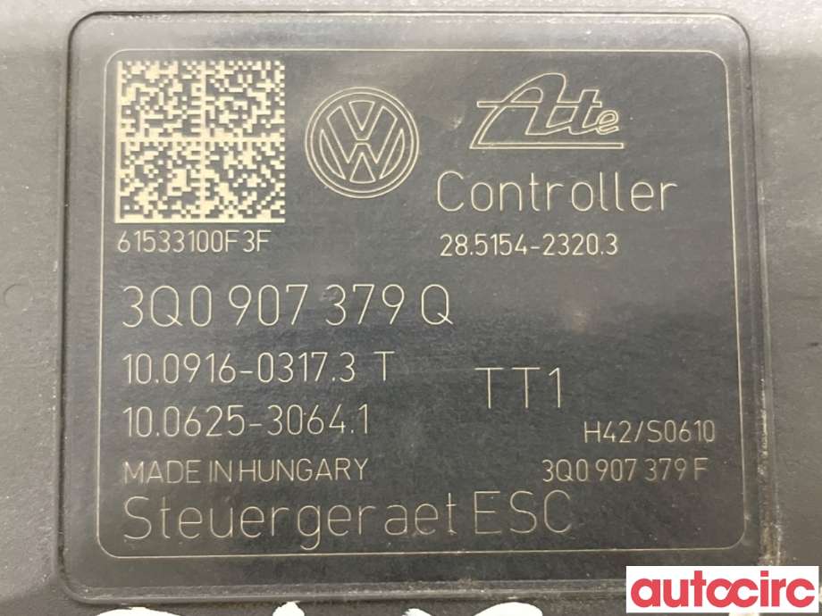 ABS sentral til VW Passat 2015-2019 (Fase 1) (B8) (B8) (VOLKSWAGEN|3Q0614517Q|100916-03173|3Q0614517AF)