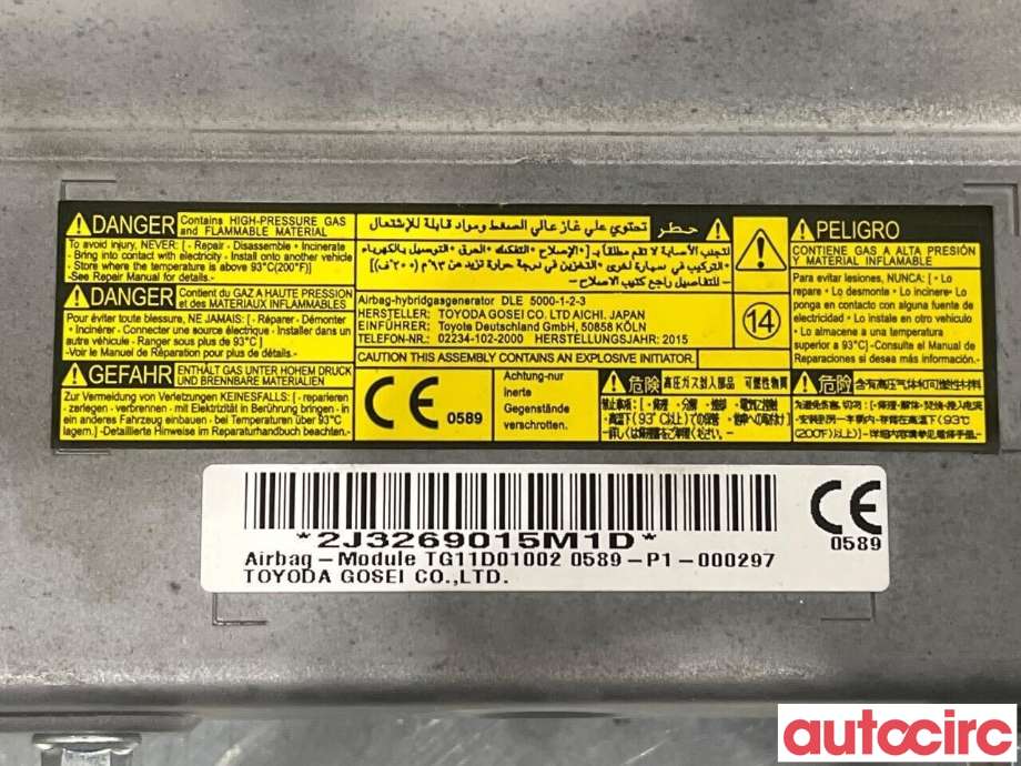 Airbag kne til Toyota Auris 2015-2019 (Type II, Fase 2)  (TOYOTA|7390002050C1)