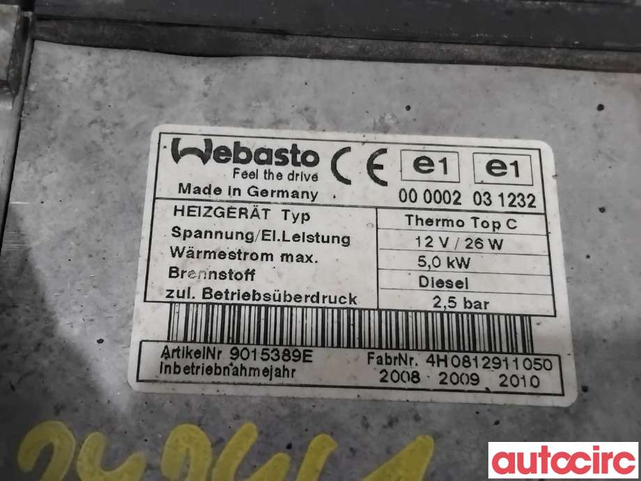 Dieselvarmer til Mazda 6 2010-2013 (Type II, Fase 2) (MAZDA|GDB1-20-9A0C|9015389E|)