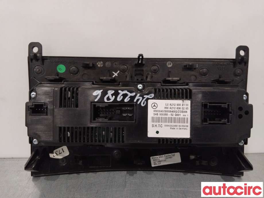 Varmeapparat betjening til Mercedes E-Klasse 2009-2013 (Fase 1) (W212) (W212) (MERCEDES|A2129004100|5HB009355-52|A2129005902)